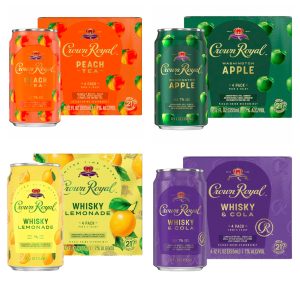 Crown Royal Cocktail Cans Bundle Set (Lemonade, Peach Tea, Apple, Cola) (2022 Edition)